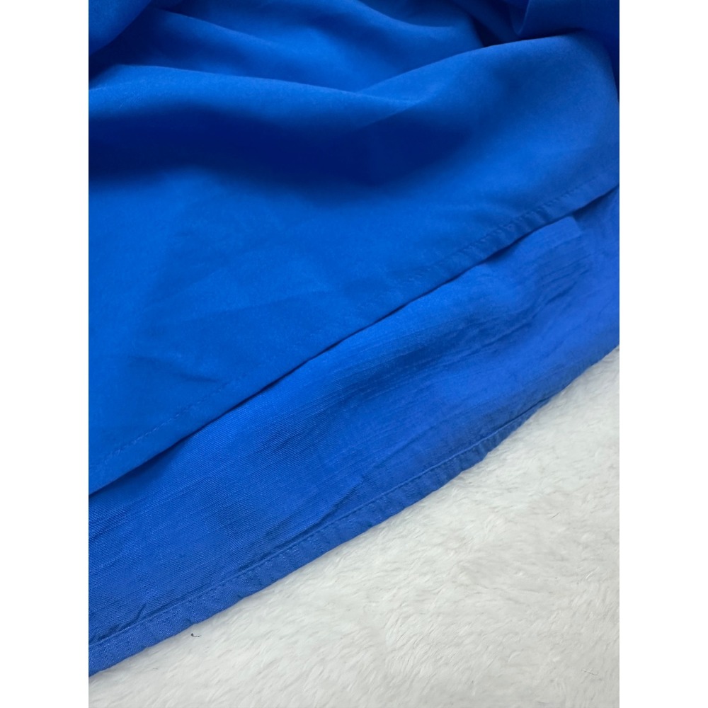 Ann Taylor Factory Royal Blue Tiered V-Neck Puff Sleeve Midi Dress Womens 6 - Picture 6 of 10